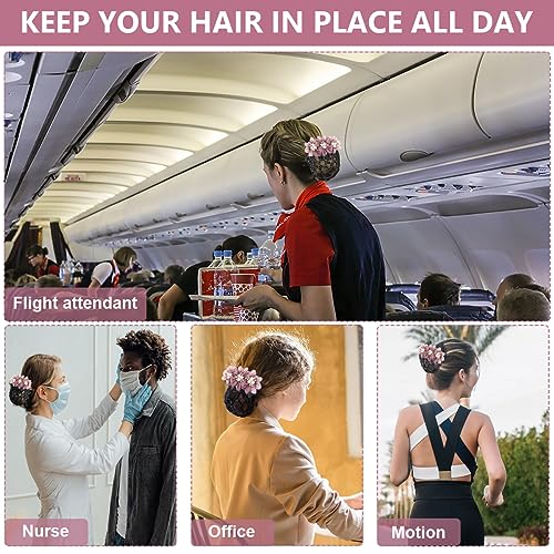 MAYCREATE® Hair Bun Accessories for Women Flower Snood Net Stylish Pearl Mesh Maker Cover Hairnet for Daily Work Dancer 2 PCS MAYCREATE® Hair Bun Accessories for Women Flower Snood Net Stylish Pearl Mesh Maker Cover Hairnet for Daily Work Dancer 2 PCS
